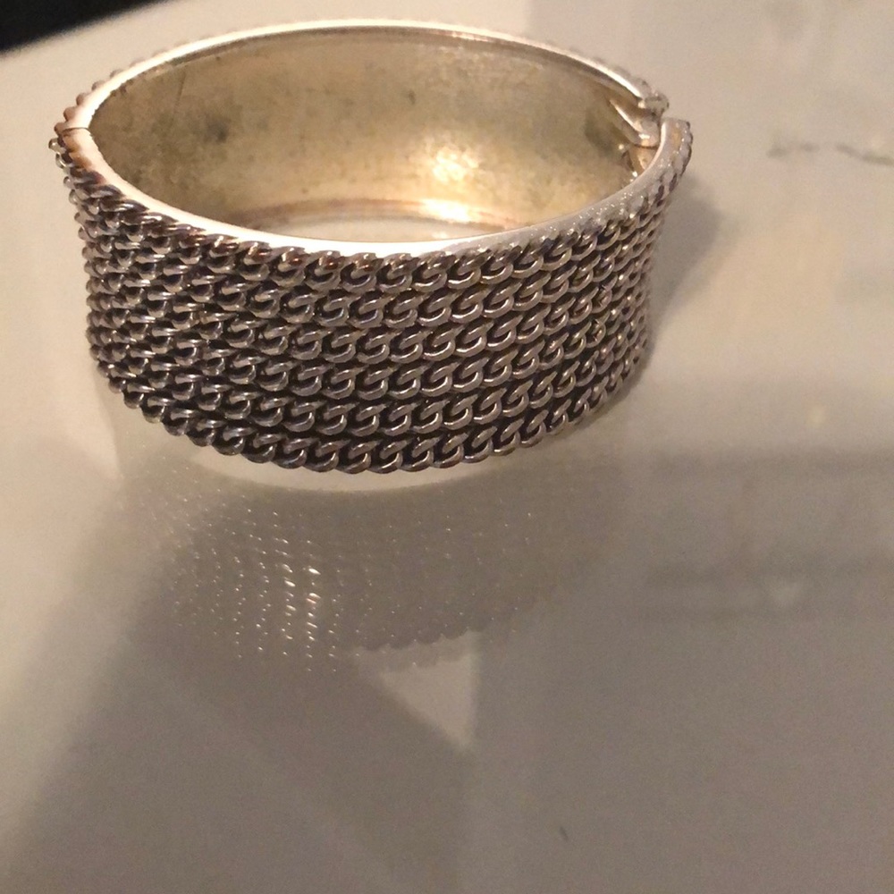 Silver Patterened Cuff Bracelet